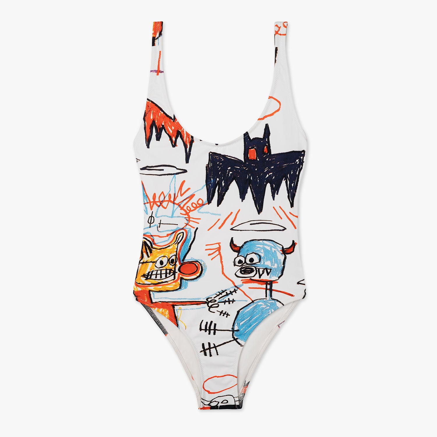 Basquiat Batman Swimsuit - White