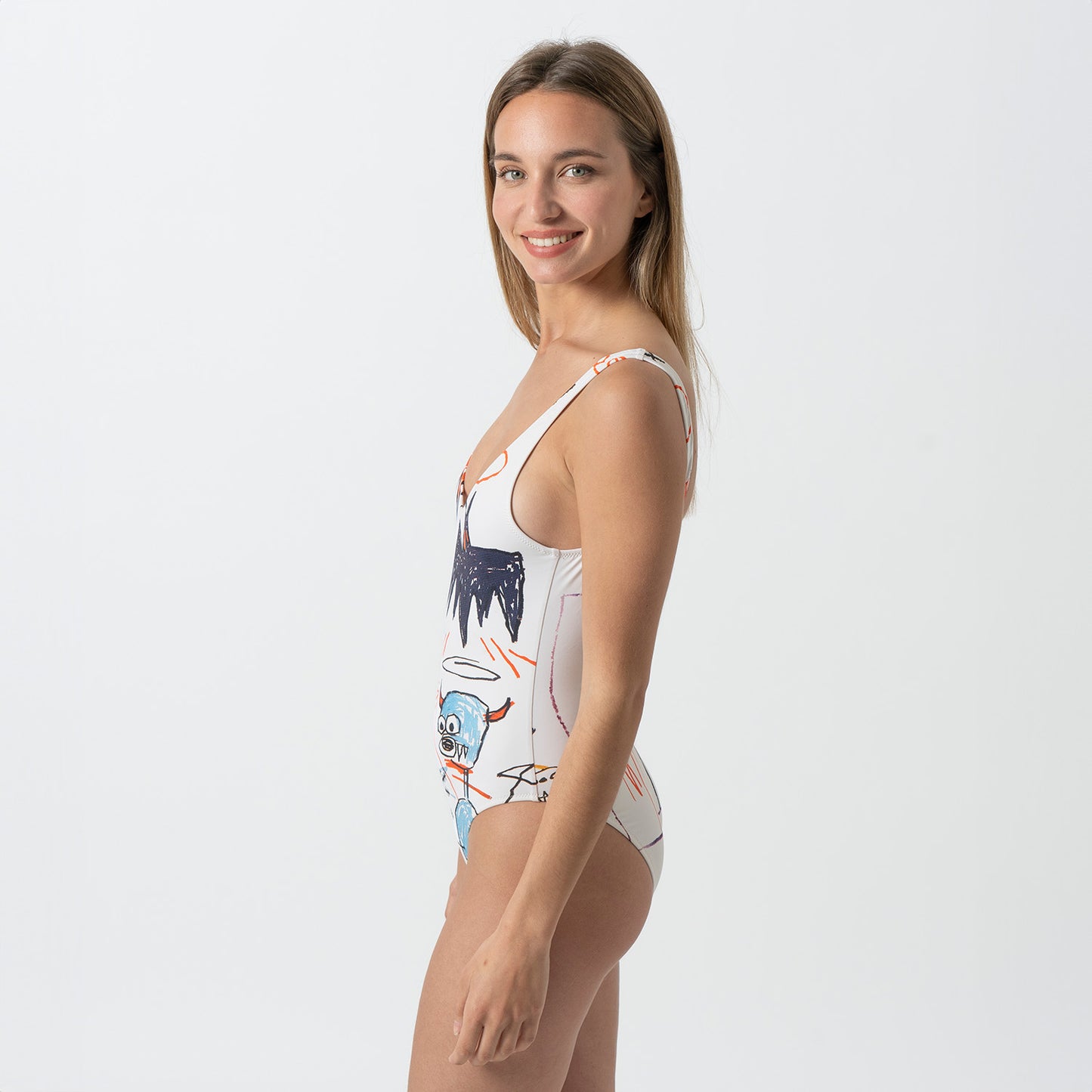 Basquiat Batman Swimsuit - White (3)