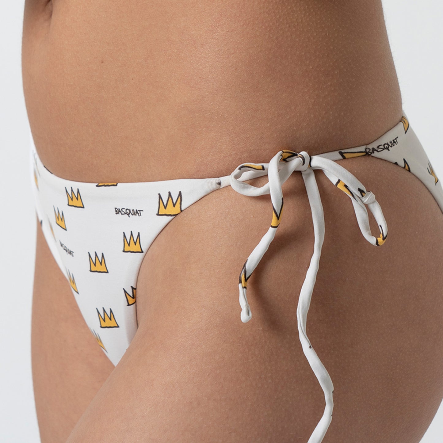 Basquiat Crown Bikini Bottom - White (1)
