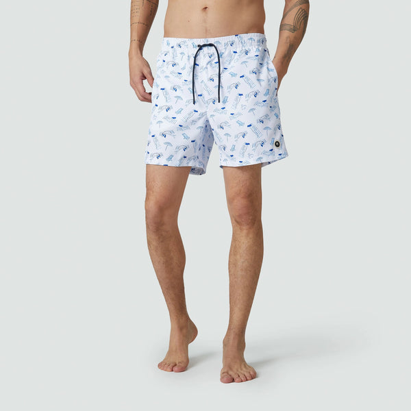 Tan Lines Swim Shorts - White