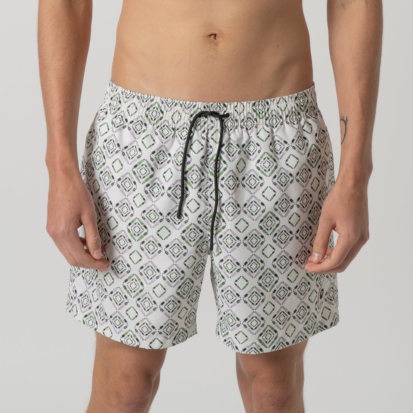 Geometric Swimmers Swim Shorts - Beige