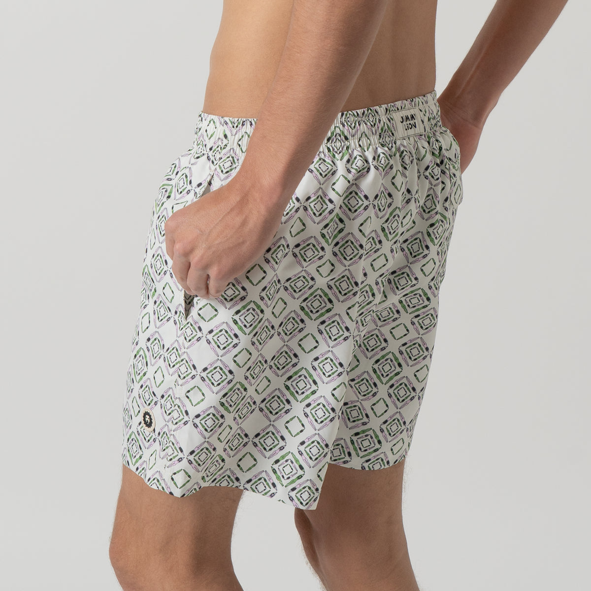 Geometric Swimmers Swim Shorts - Beige