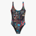 Basquiat Kings of Egypt Swimsuit - Black