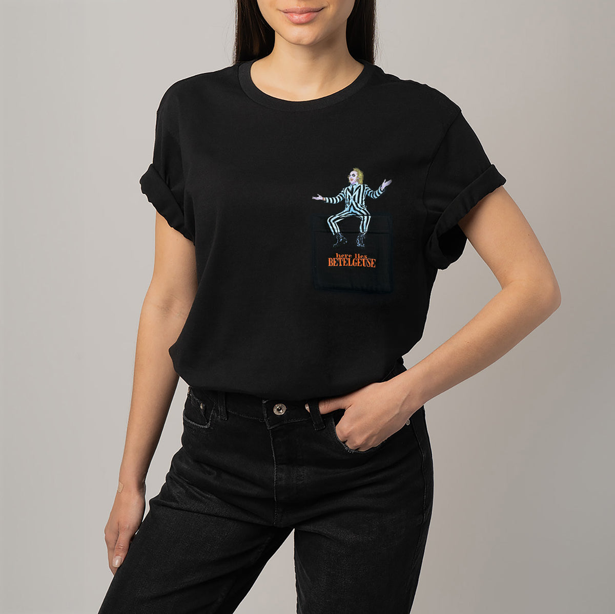 Beetlejuice Grave Pocket Tee - Black
