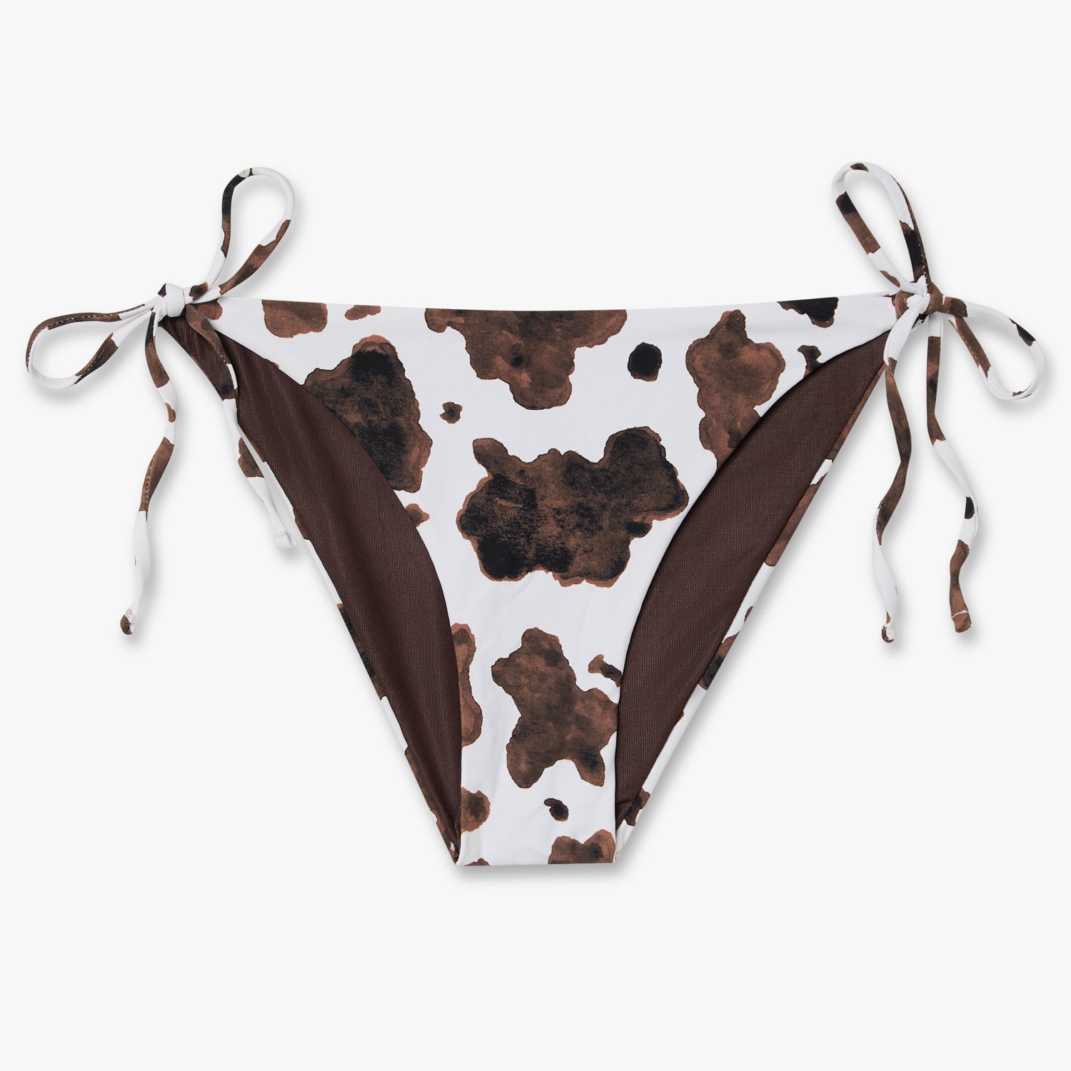 Cow Print Bikini Bottom - Off White