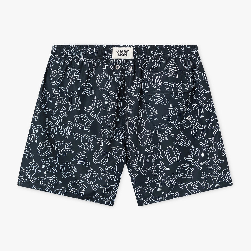Keith Haring Dancers Swim Shorts - Black