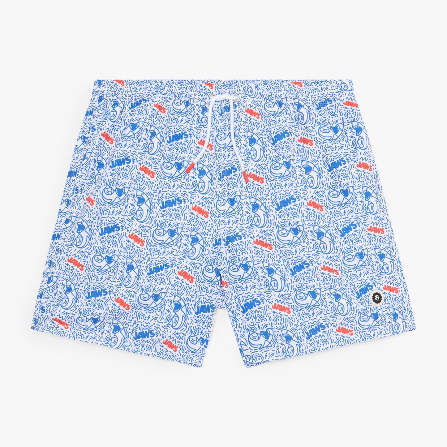 Jaws Swim Shorts - White Blue