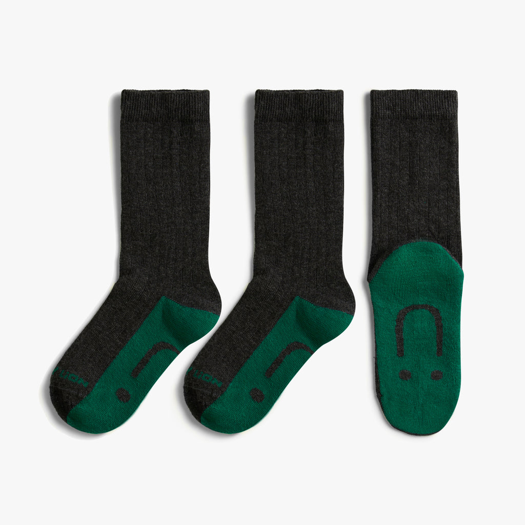 3 x Kids School Ribbed - Grey