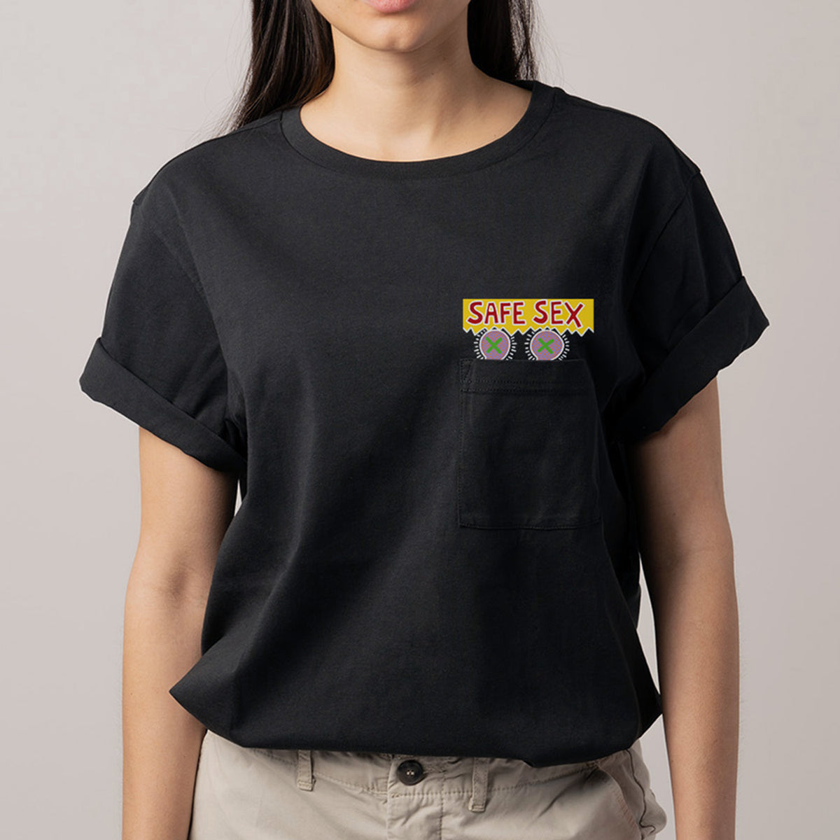 Safe Sex Pocket Tee - Black