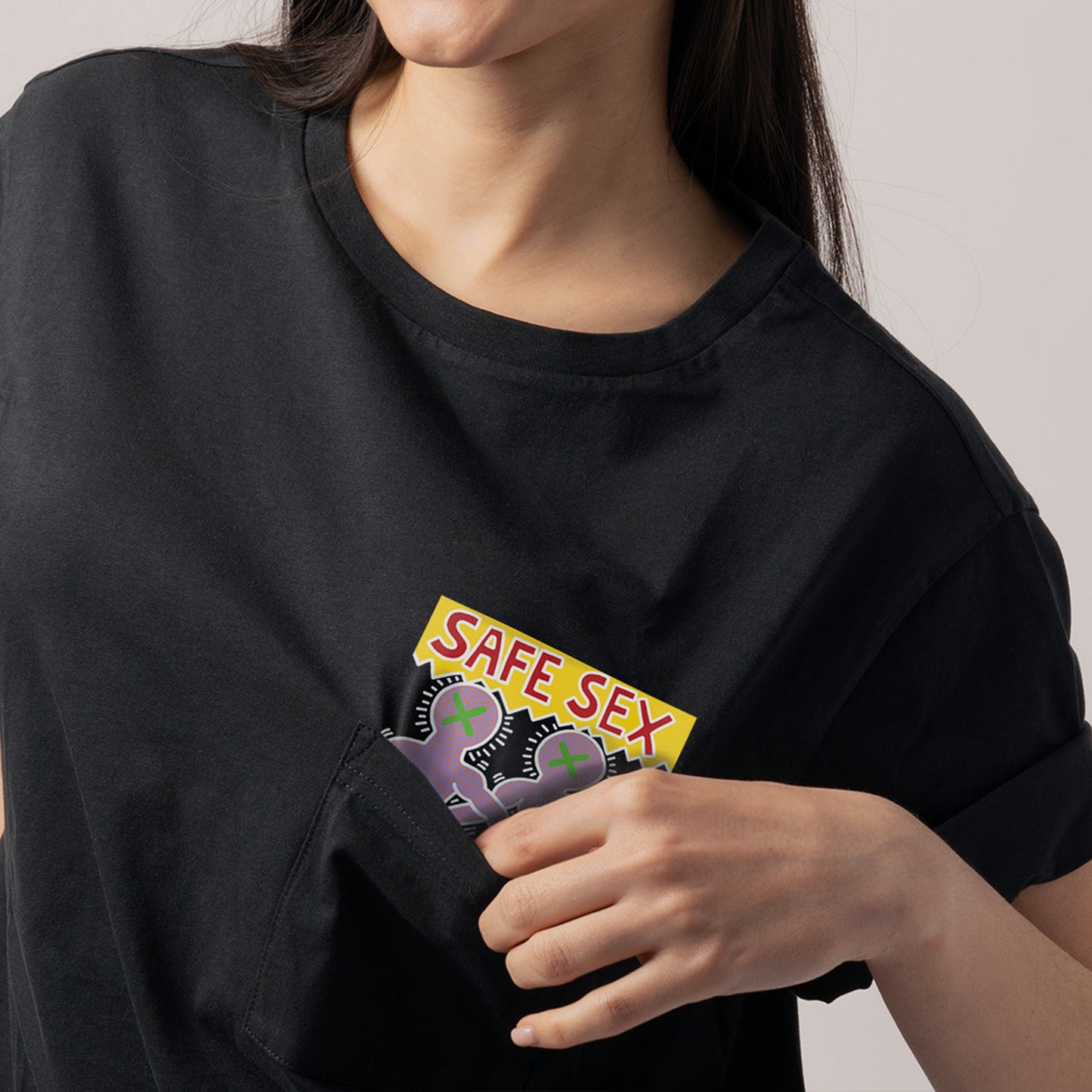 Safe Sex Pocket Tee - Black