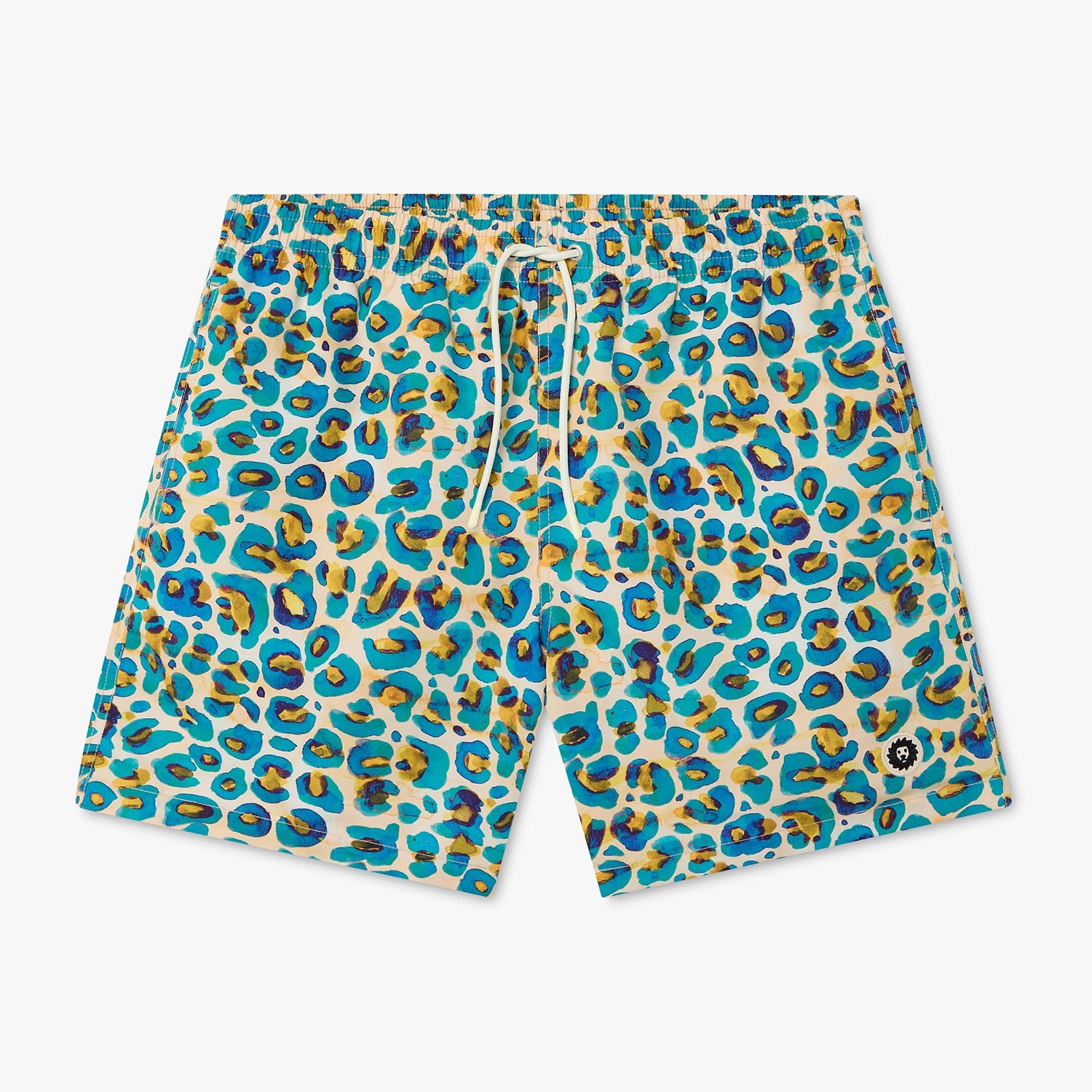 Leopard Print Swim Shorts - Butter Yellow