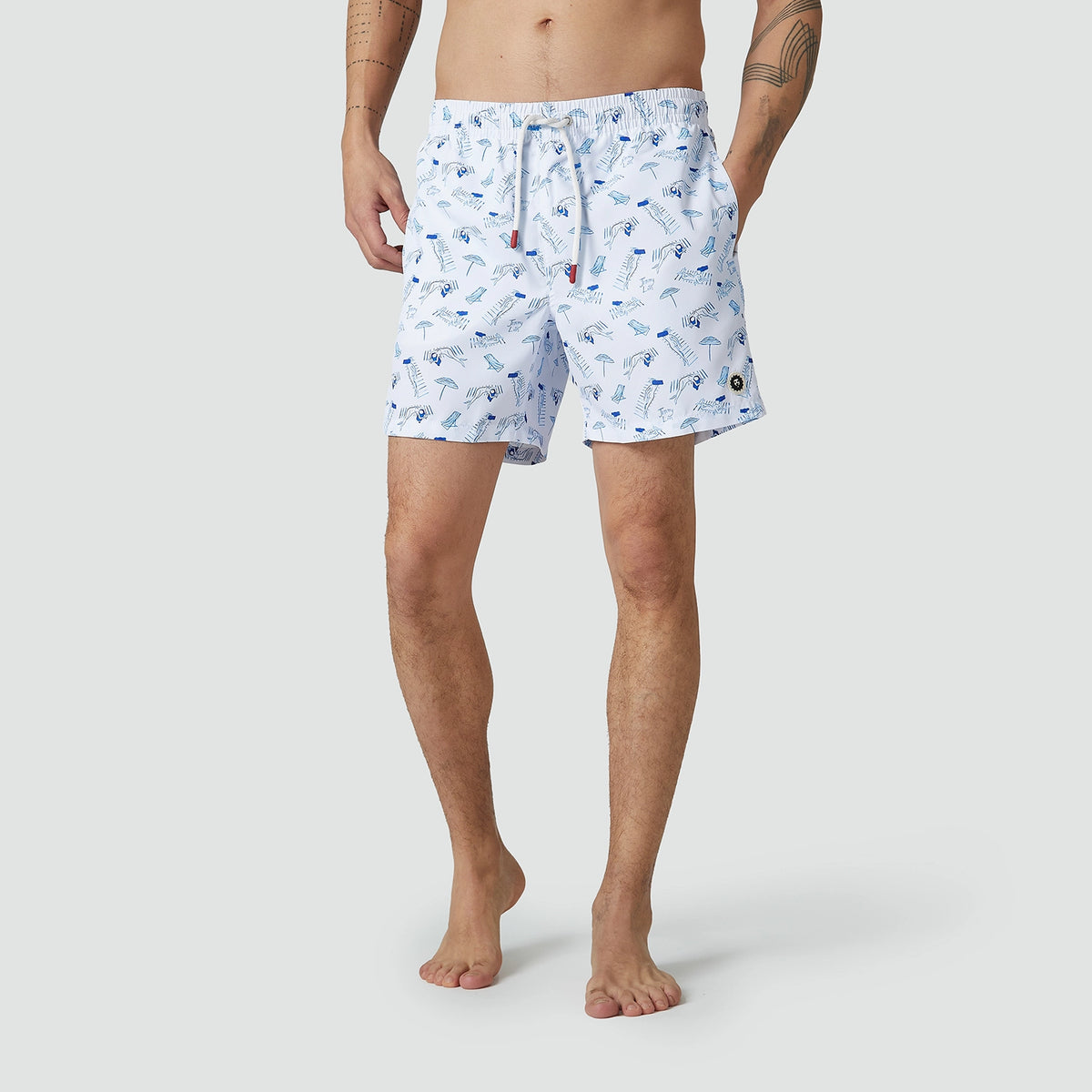 Tan Lines Swim Shorts - White