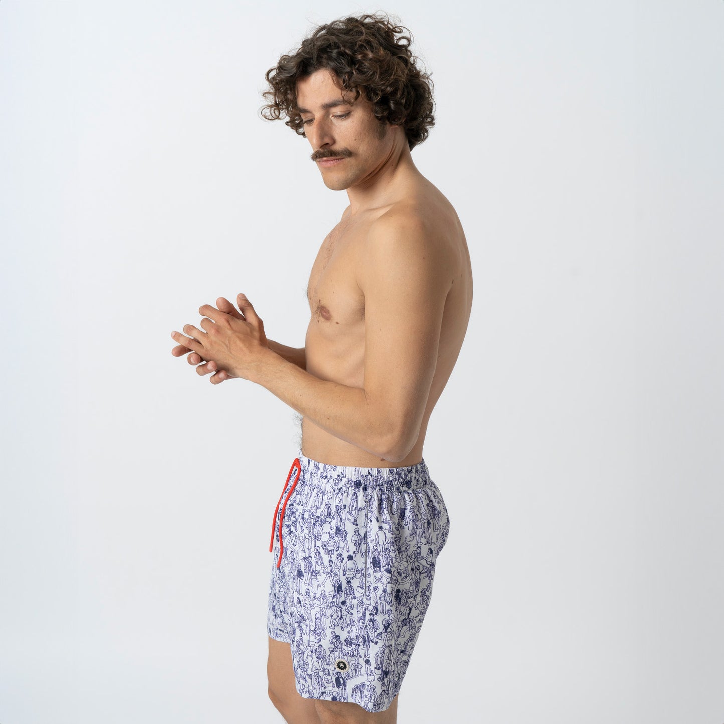 Wally Swim Shorts - White Blue (3)