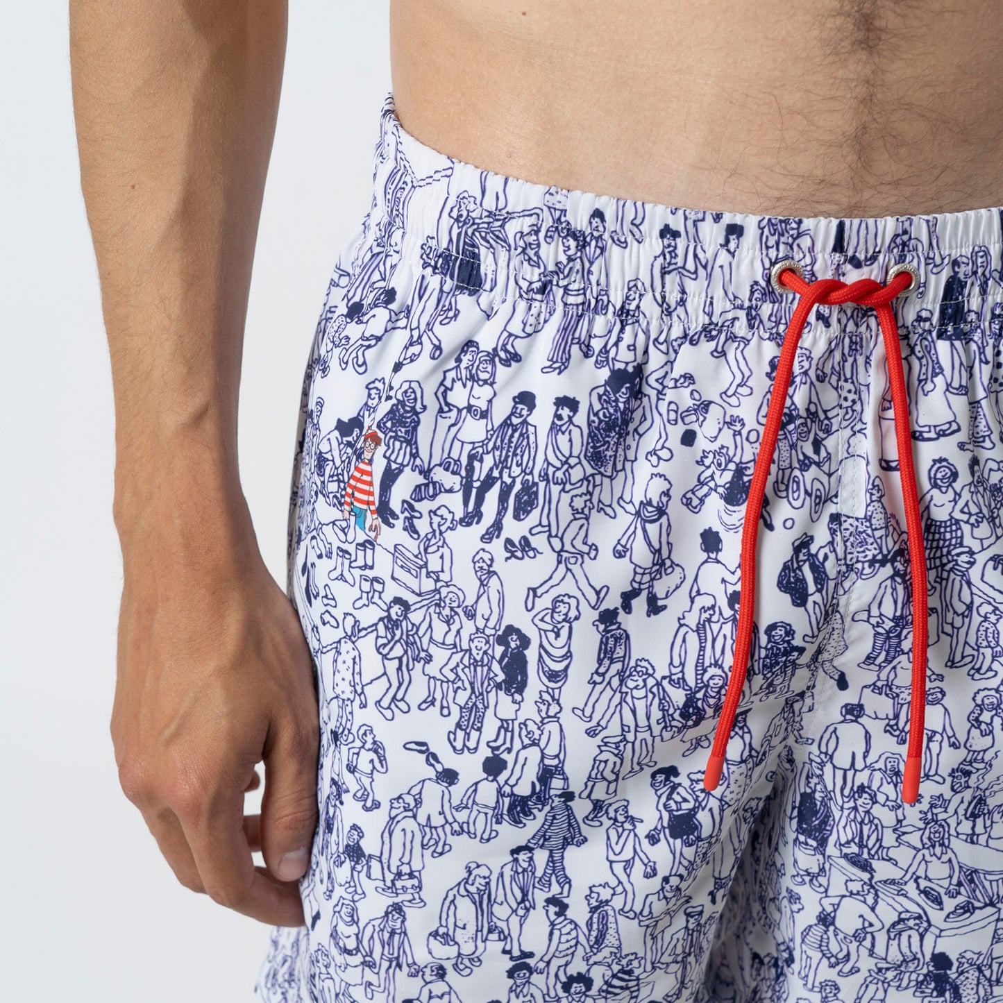 Wally Swim Shorts - White Blue (4)