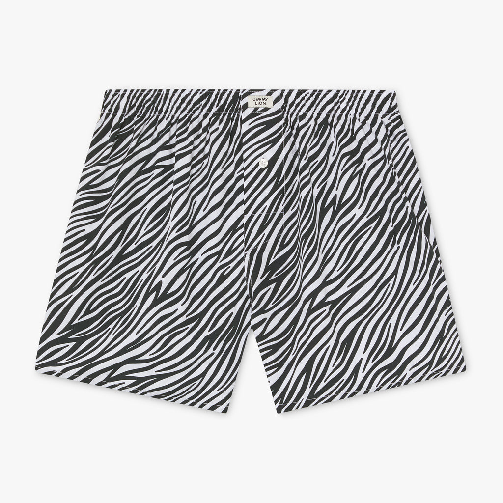 Zebra Print Boxer Shorts - White