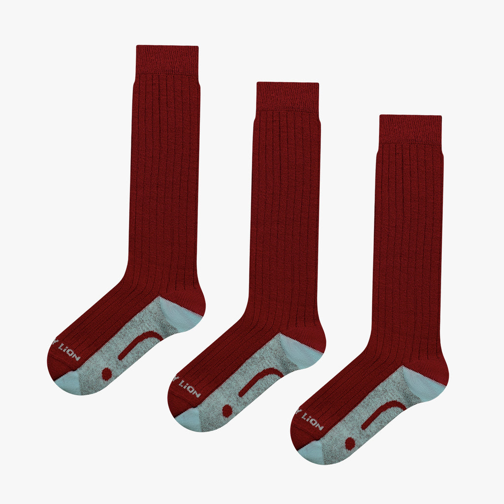 3 Pack KH Kids School Ribbed - Red