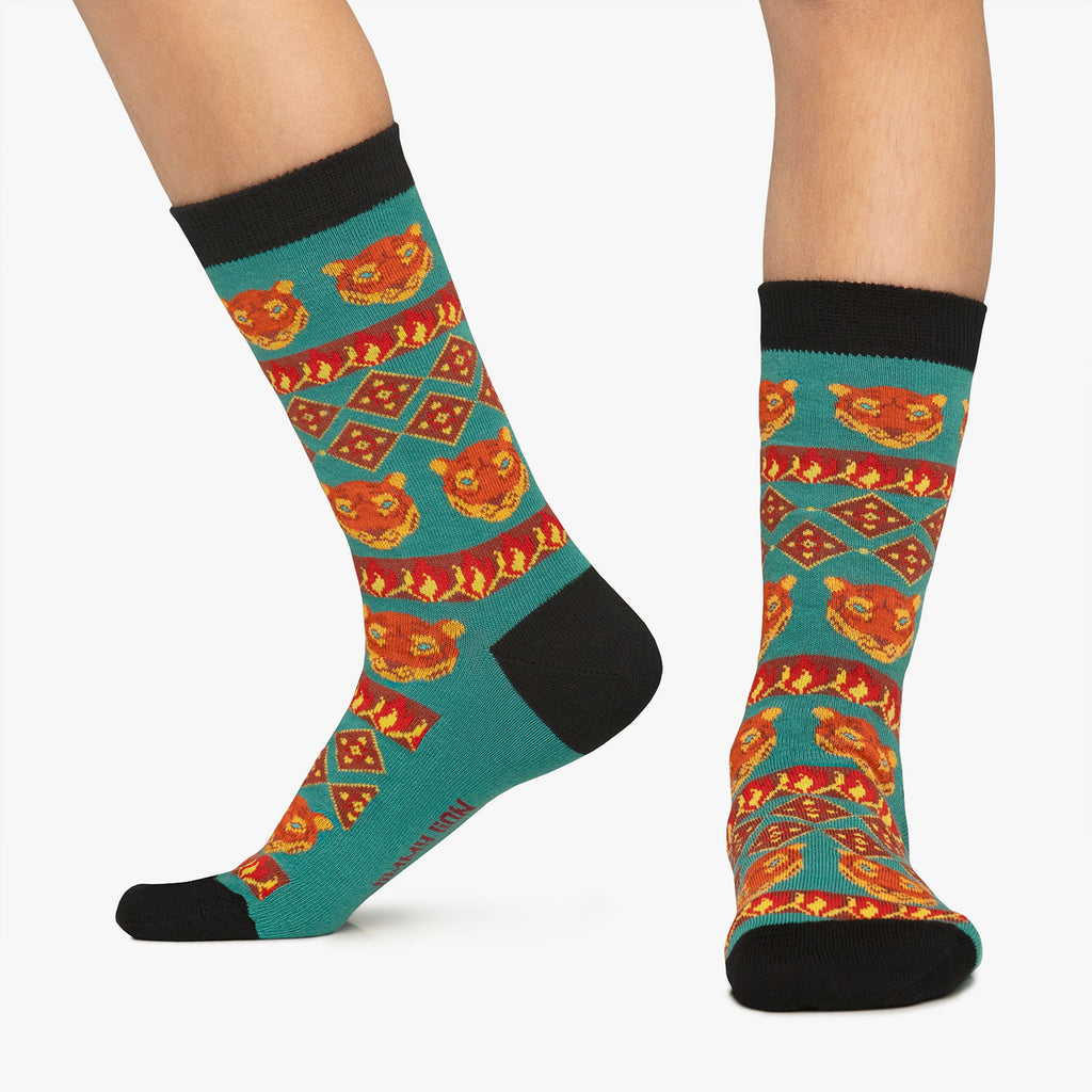 Kids Flaming Tiger - Green (2)
